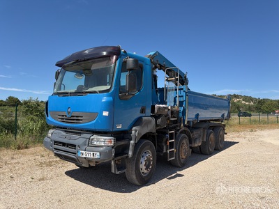 2011 HMF 1420K2 3010 kg on 2011 Renault Kerax 460 DXi 8x4 Camion Bi-Benne Avec Grue Dump Truck with Crane
