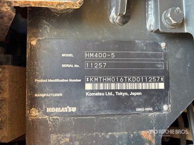 2019 Komatsu HM400-5 Knickgelenkter Muldenkipper