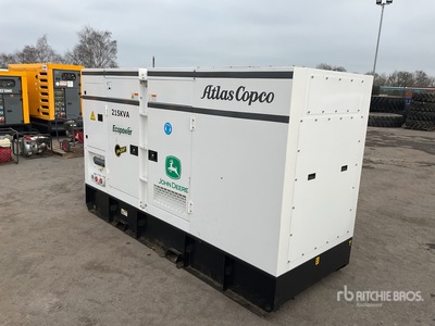 2026 Atlas Copco QAS215 215 kVA Skid-Mounted Generator Set (Unused)