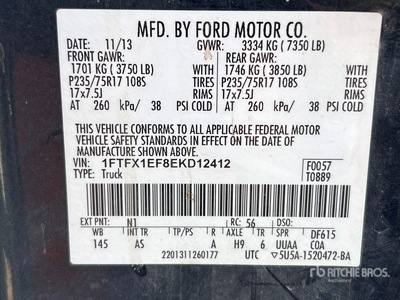 2014 Ford F-150 4x4 Extended Cab Pick Up