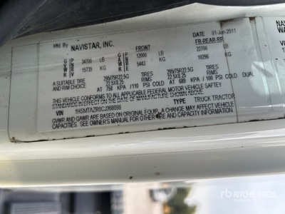 2012 International 4400 4x2 S/A Day Cab Truck Tractor