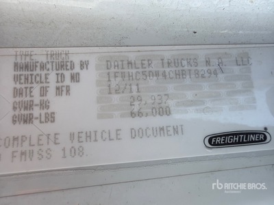 on 2012 Freightliner M2 112 6x4 Vacuum Excavator Truck (Inoperable)