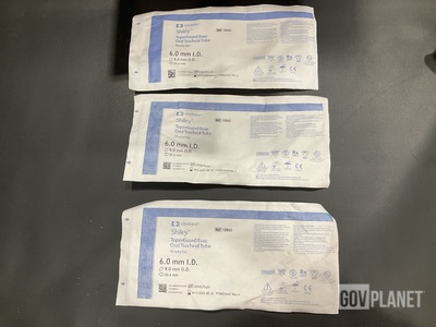 (65) Covidien Shiley 18860 Taper Guard Evac Oral Tracheal Tubes
