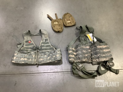 (58) Entrenching Tool Carriers, (3) Survival Vests & Assorted Items