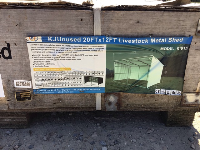 KJ K1912 Livestock Metal Shed - Unused