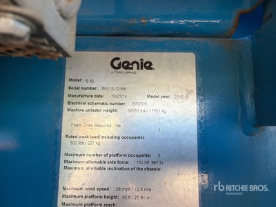 2015 Genie S85 4WD Gasoline Telescopic Boom Lift
