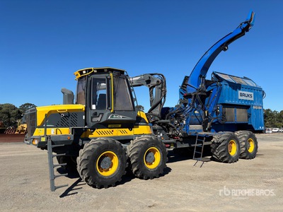 2021 Bruks 806 STC Chipper on Ecolog 594F Log Forwarder
