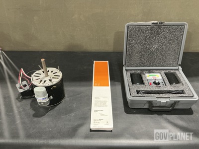 (1) Test Kit, (8) Drill Tip Passing Pins, (1) Motor & Assorted Items
