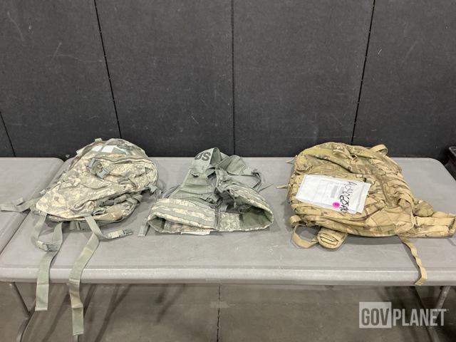 (31) Assault Packs, (44) Load Carriers, (11) Hydration Carriers & Assorted Items