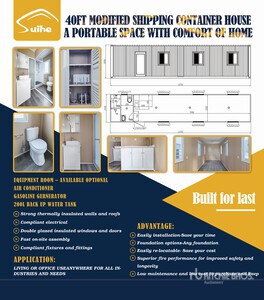 2026 Suihe NCH-40HQ 12.1 m x 2.4 m Container House Divers - Structure portative
