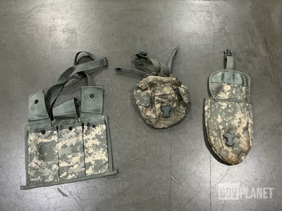 (100) Bandoleer Ammunition Pouches, (100) Canteen Pouches & Assorted Items