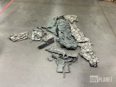 (47) Load Carriers, (12) Duffel Bags, (2) Combat Shelters & Assorted Items