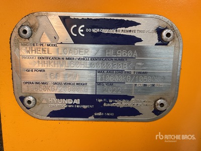 2022 Hyundai HL960A Wheel Loader