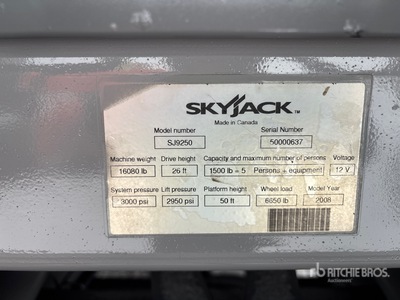 2008 Skyjack SJ9250RT Podnośnik nożycowy