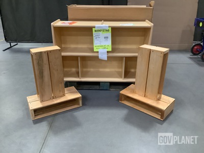 (1) Classroom Shelving Unit & (7) Lots of Community Plaything B05 Hollow Blocks