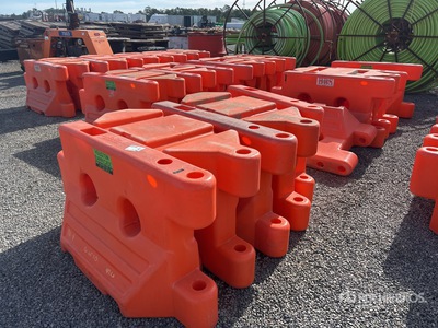 Quantity of (10) 36 in x 5 ft 6 in Water Fill Barricade