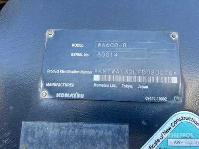 2016 Komatsu WA600-8 Radlader