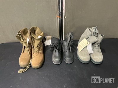 (4) Pairs of Hot Weather Boots, (15) Pairs of Combat Boots & Assorted Items