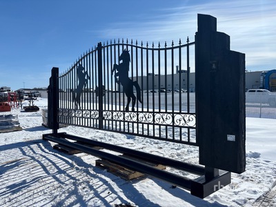 19 ft x 8 ft 10 in Steel Heavy Duty Bi-Parting Driveway Gate (Unused)