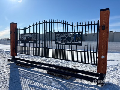 19 ft x 8 ft 10 in Steel Heavy Duty Bi-Parting Driveway Gate (Unused)