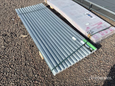Quantity of (30) 8 Ft x 3 Ft Clear Polycarbonate Roof Panel (Unused)
