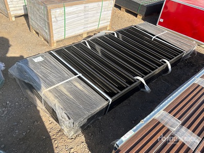 Quantity of (10) 7.9 ft x 3.3 ft Black Galvanized Steel Fencing bouw hek (Unused)