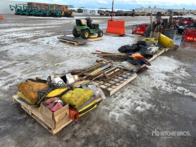 Quantity of (7) Pallets of (2) new safety harnesses, Shovels, brooms, extension cords, etc