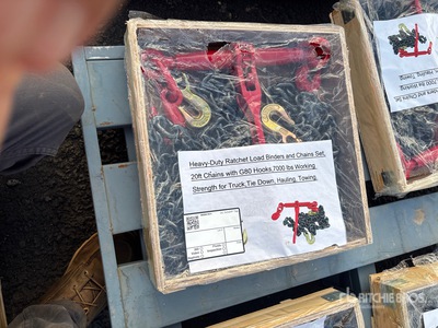 20 Ft Heavy-Duty Ratchet Load Binders and Chains Set