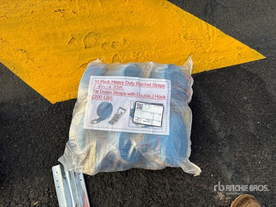 Quantity of (10) 2.4 In x 33 Ft Blue Heavy Duty Ratchet Straps