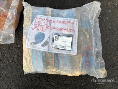 Quantity of (10) 2.4 In x 33 Ft Blue Heavy Duty Ratchet Straps