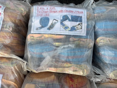 Quantity of (10) 2.4 In x 33 Ft Blue Heavy Duty Ratchet Straps