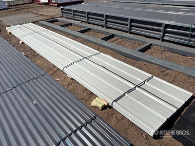 Quantity of (70) 20 Ft x 3 Ft White Metal Roof Panels (Unused)