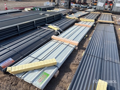 Quantity of (70) 20 Ft x 3 Ft White Metal Roof Panels (Unused)
