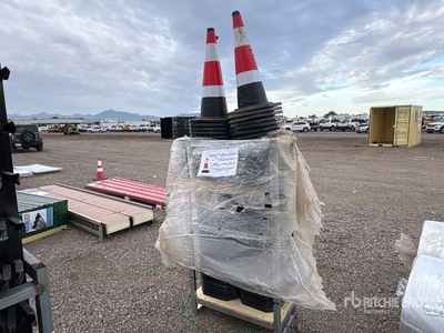 Quantity of (100) 15 In x 27 In Safety Fluorescent Traffic Cones (Unused)