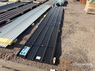 Quantity of (20) 20 Ft x 3 Ft Black Metal Roof Panels (Unused)