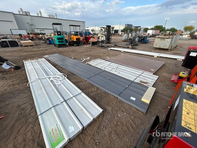 Quantity of (70) 20 Ft x 3 Ft Grey Metal Roof Panels (Unused)
