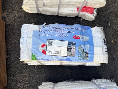Quantity of (20) 1.2 In x 9.8 Ft Heavy Duty Industrial Polyester Lifting Strap