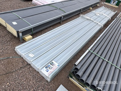Quantity of (50) 35 In x 19.69 Ft Corrugated Polycarbonate Roof Panel Materiale edile (Unused)