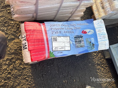 Quantity of (20) 2 In x 9.8 Ft Heavy Duty Industrial Polyester Lifting Strap