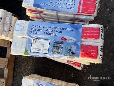 Quantity of (10) 3.9 In x13 Ft Heavy Duty Industrial Polyester Lifting Strap