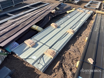 Quantity of (70) 16 Ft x 3 Ft White Metal Roof Panels (Unused)