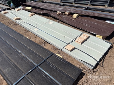 Quantity of (70) 16 Ft x 3 Ft White Metal Roof Panels (Unused)