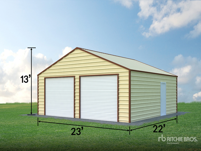 2025 AGR-MS2322 Double Garage Metal Storage Building (Unused)
