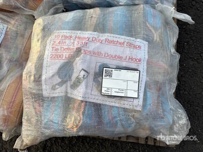 Quantity of (10) 2.4 In x 33 Ft Blue Heavy Duty Ratchet Straps