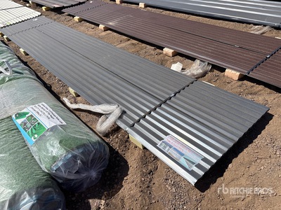 Quantity of (30) 16 Ft x 3 Ft Grey Metal Roof Panels (Unused)
