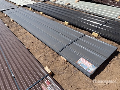 Quantity of (30) 16 Ft x 3 Ft Grey Metal Roof Panels Attrezzatura varia per edilizia (Unused)