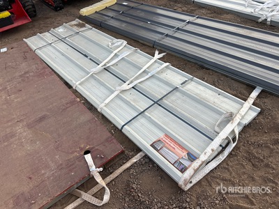 Quantity of (30) 9.84 ft x 3 ft White Metal Roof Panels (Unused)