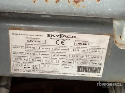 2017 Skyjack SJ6832RT 4x4 Diesel Scissor Lift