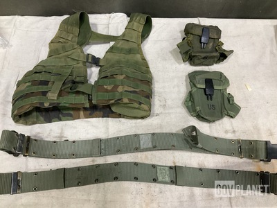 (51) Small Arms Ammo Cases, (43) Individual Equipment Belts & Assorted Items