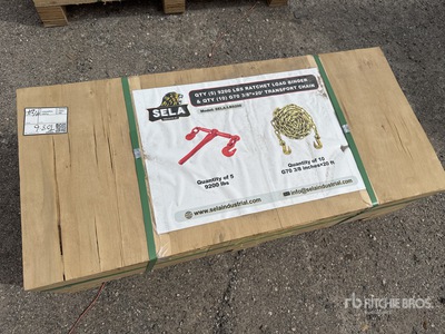 Quantity of 2026 SELA LB9200 (5) Ratchet Binders and (10) Transport Chains (Unused)